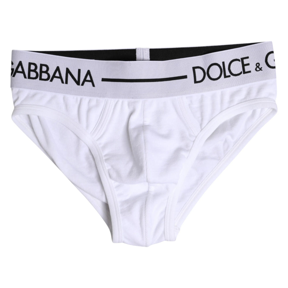 Dolce & Gabbana White Cotton Stretch Regular Brief Underwear - IT4 | S - Briefs