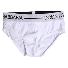 Dolce & Gabbana White Cotton Stretch Regular Brief Underwear - IT4 | S - Briefs