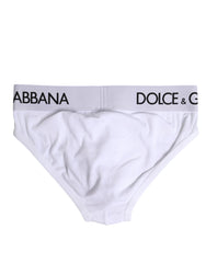 Dolce & Gabbana White Cotton Stretch Regular Brief Underwear - IT4 | S