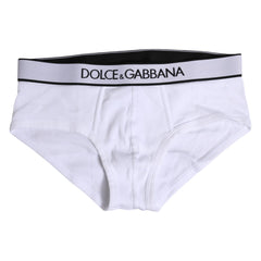 Dolce & Gabbana White Cotton Stretch Regular Brief Underwear - IT4 | S