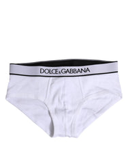 Dolce & Gabbana White Cotton Stretch Regular Brief Underwear - IT4 | S