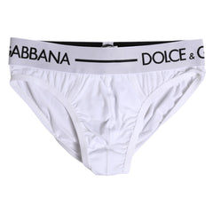 Dolce & Gabbana White Cotton Stretch Regular Brief Underwear - IT4 | S - Briefs