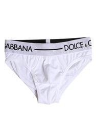 Dolce & Gabbana White Cotton Stretch Regular Brief Underwear - IT4 | S