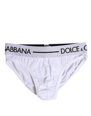 Dolce & Gabbana White Cotton Stretch Regular Brief Underwear - IT4 | S - Briefs