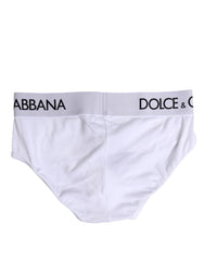 Dolce & Gabbana White Cotton Stretch Regular Brief Underwear - IT4 | S - Briefs