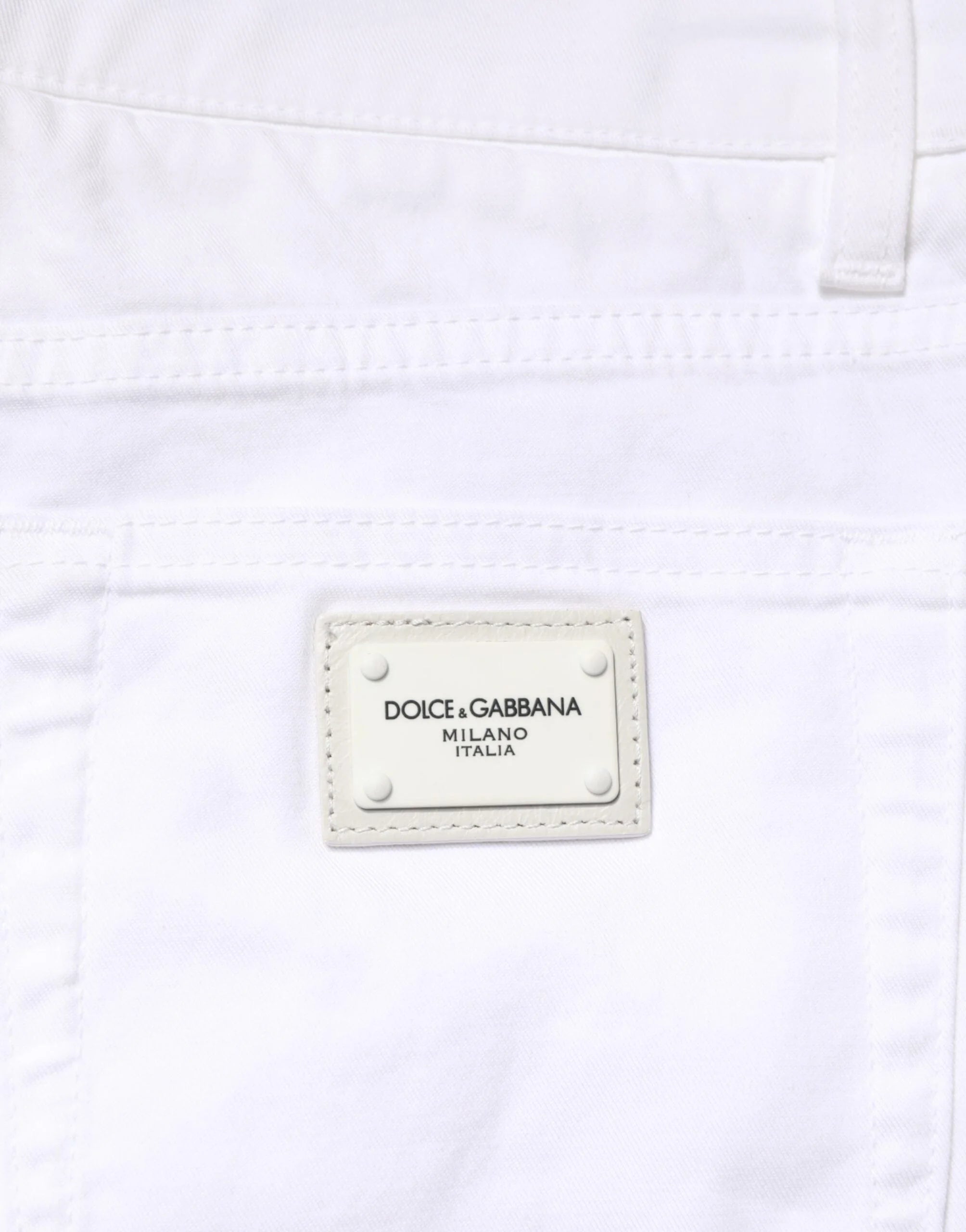 Dolce & Gabbana White Cotton Stretch Skinny Denim Men Jeans - IT46 | S