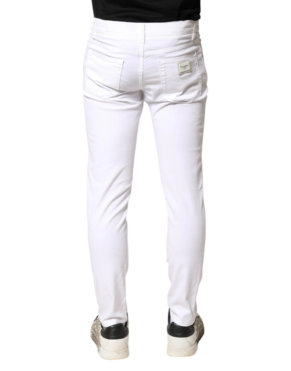 Dolce & Gabbana White Cotton Stretch Skinny Denim Men Jeans - IT46 | S