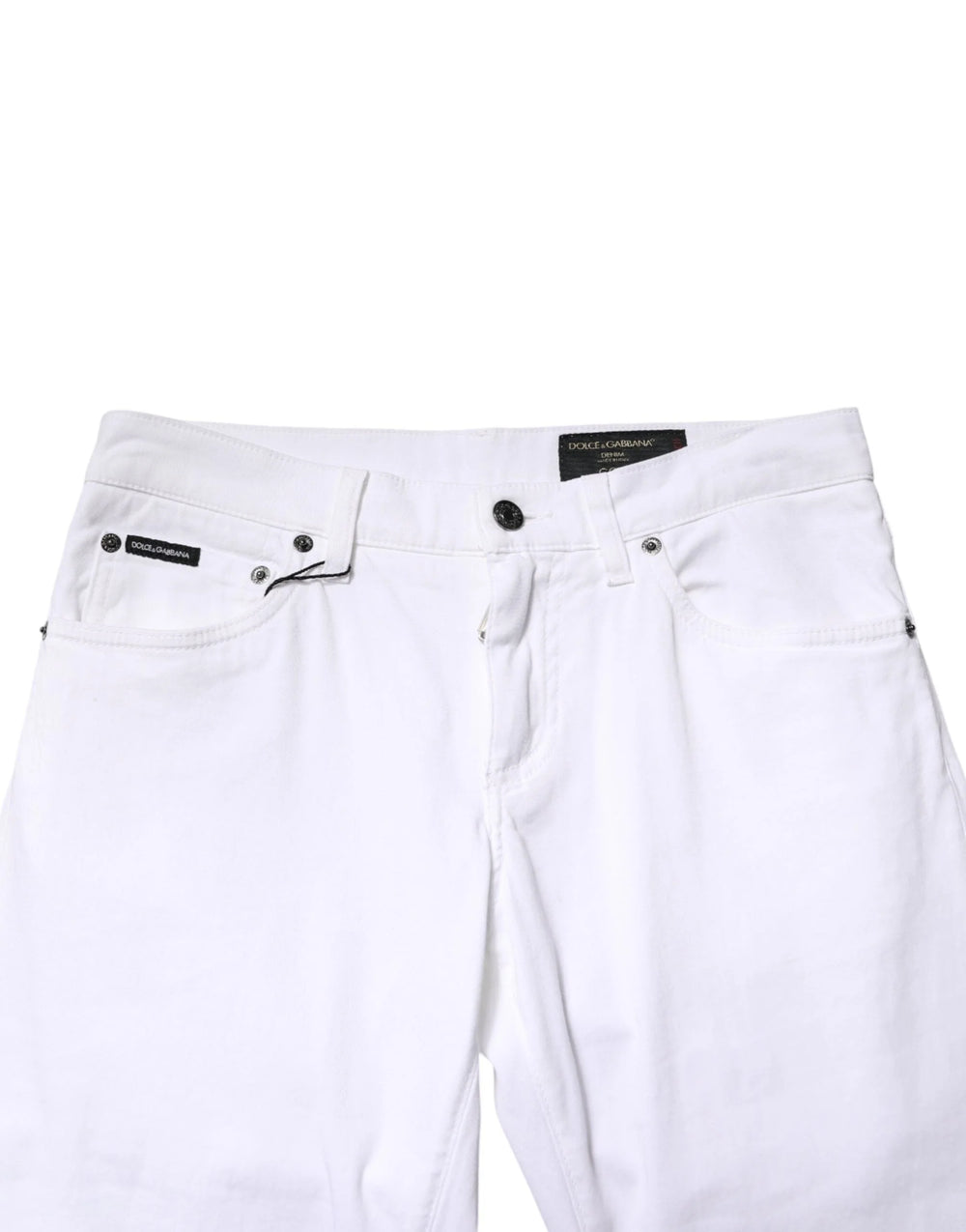 Dolce & Gabbana White Cotton Stretch Skinny Denim Men Jeans - IT46 | S