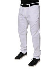 Dolce & Gabbana White Cotton Stretch Skinny Men Denim Jeans - IT44 | XS