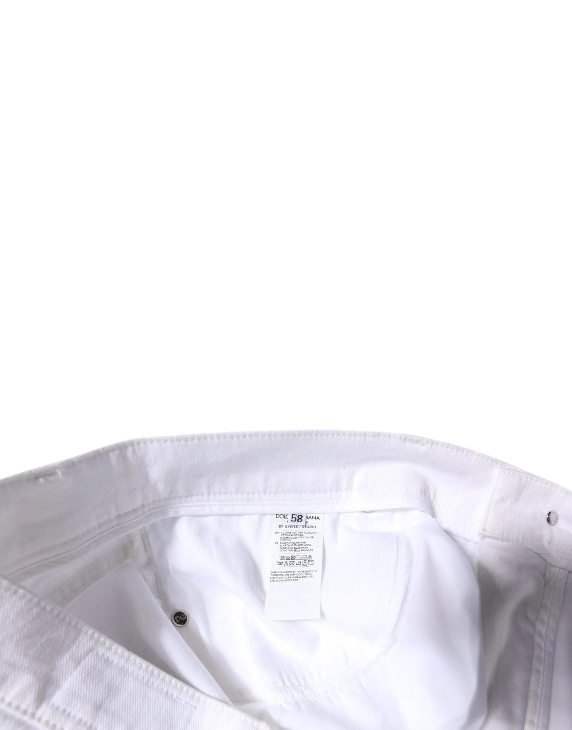 Dolce & Gabbana White Cotton Stretch Skinny Men Denim Jeans - IT44 | XS - Jeans