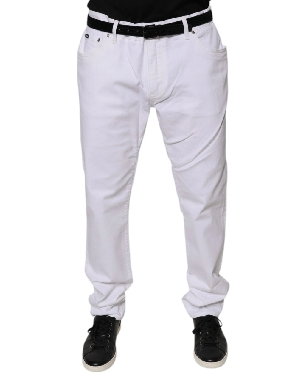 Dolce & Gabbana White Cotton Stretch Skinny Men Denim Jeans - IT44 | XS