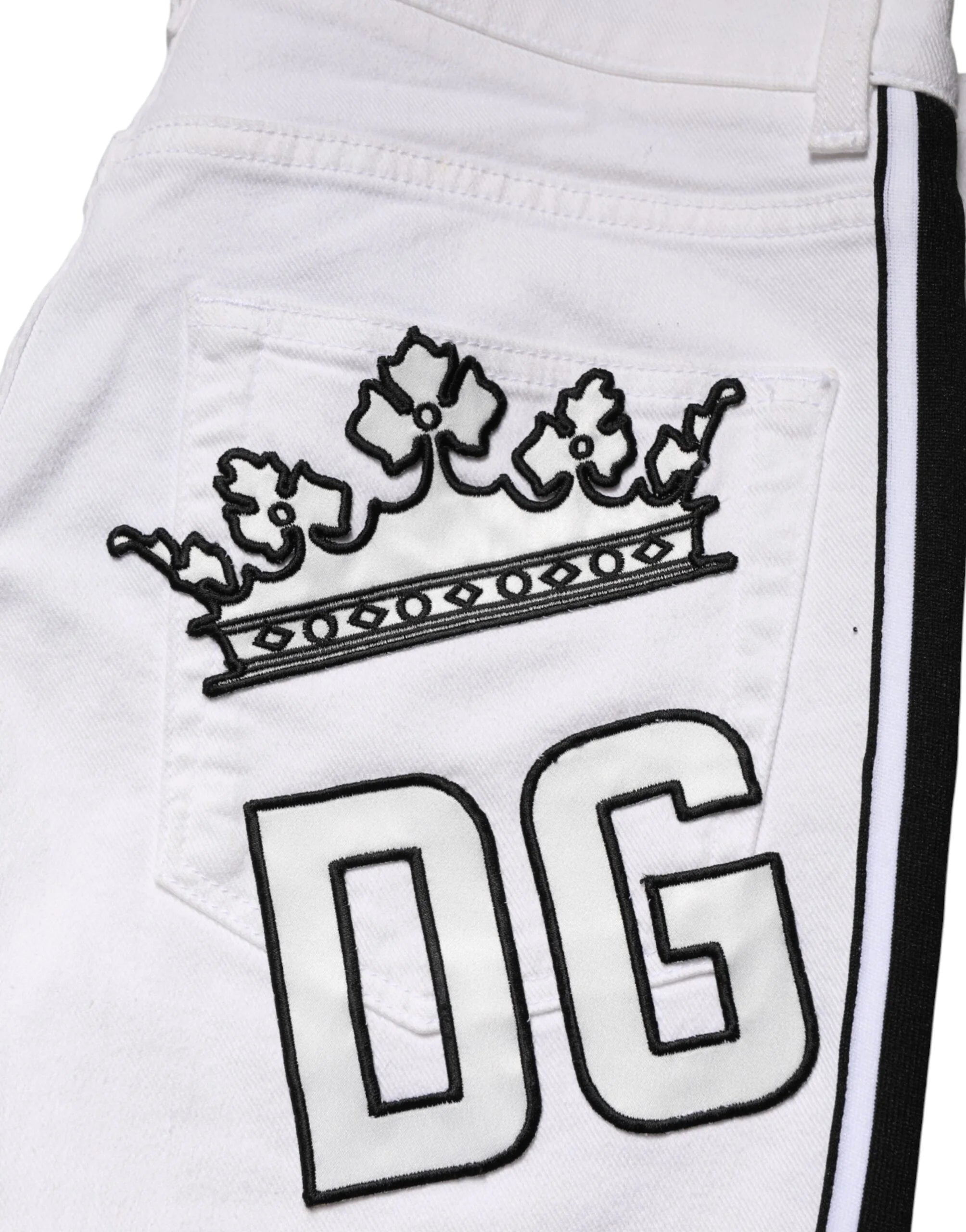 Dolce & Gabbana White Cotton Stretch Skinny Men Denim Jeans - IT44 | XS