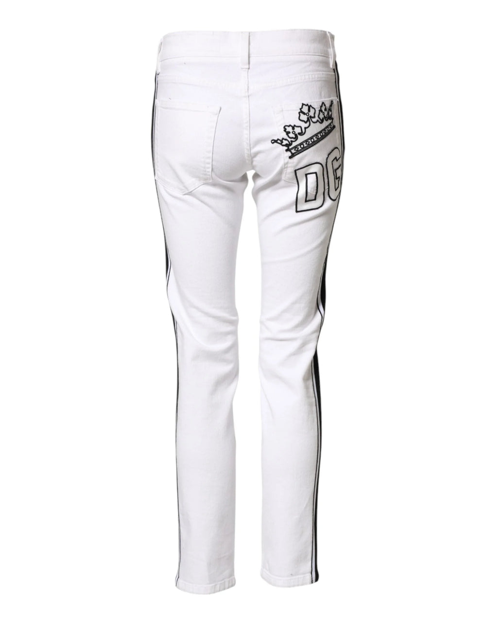 Dolce & Gabbana White Cotton Stretch Skinny Men Denim Jeans - IT44 | XS