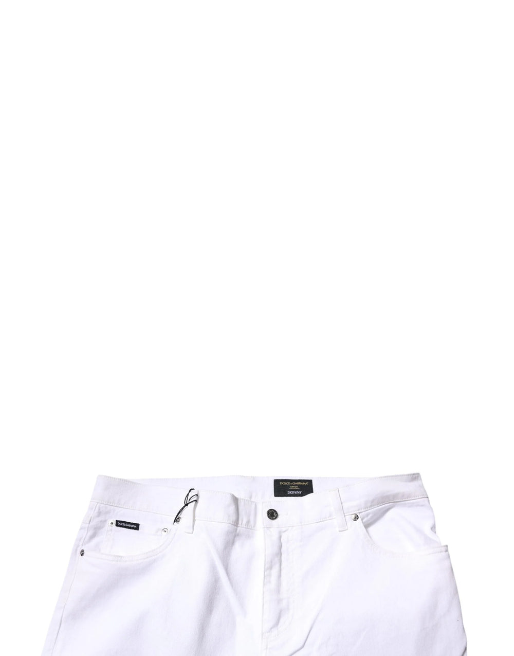 Dolce & Gabbana White Cotton Stretch Skinny Men Denim Jeans - IT44 | XS - Jeans