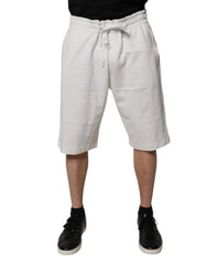 Dolce & Gabbana White Cotton Sweatshorts Men Bermuda Shorts - IT58 | XXL - Bermudas