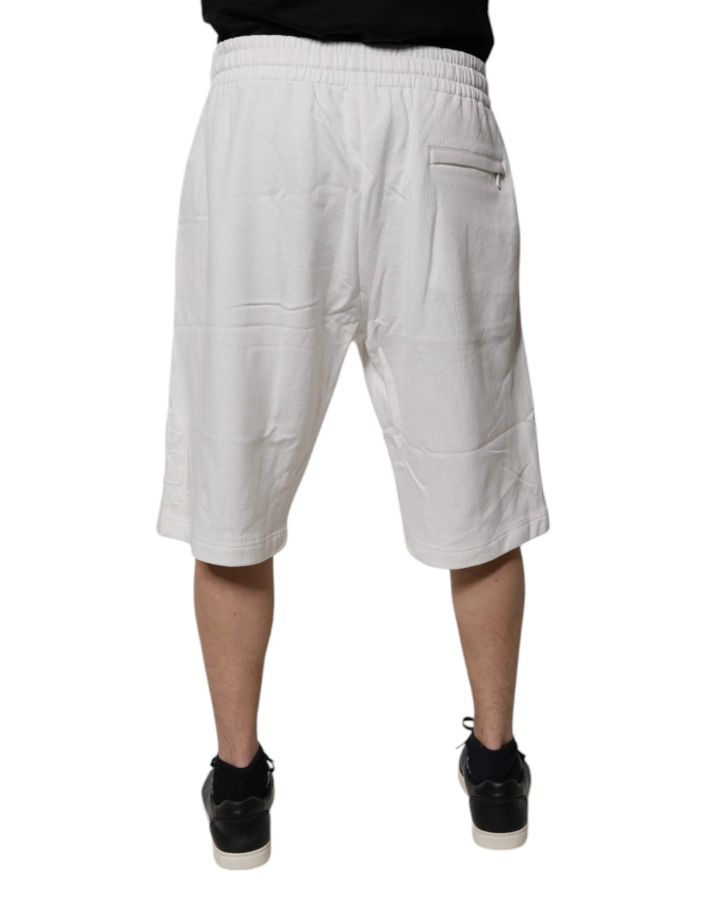 Dolce & Gabbana White Cotton Sweatshorts Men Bermuda Shorts - IT58 | XXL - Bermudas