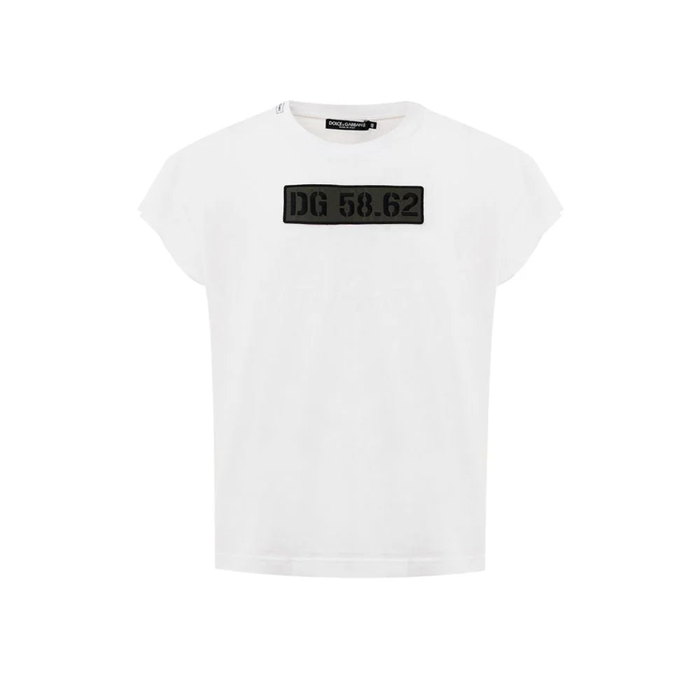 Dolce & Gabbana White Cotton T-Shirt - IT56 | 3XL - T-Shirts
