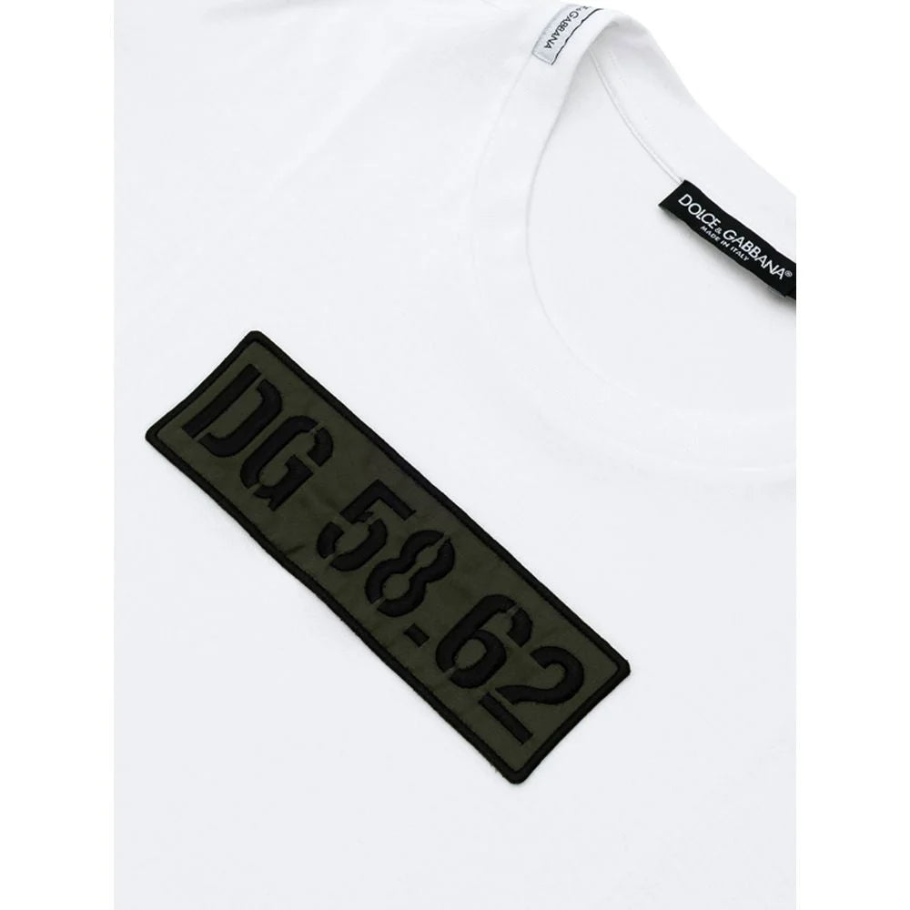 Dolce & Gabbana White Cotton T-Shirt - IT56 | 3XL - T-Shirts