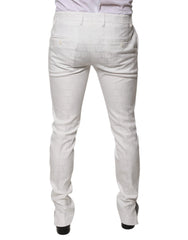 Dolce & Gabbana White Cotton Tapered Formal Dress Pants - IT48 | M - Trousers