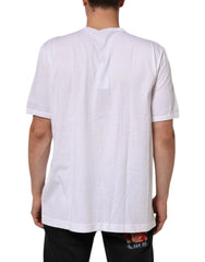Dolce & Gabbana White Cotton V-Neck Short Sleeves T-shirt - IT60 | 3XL