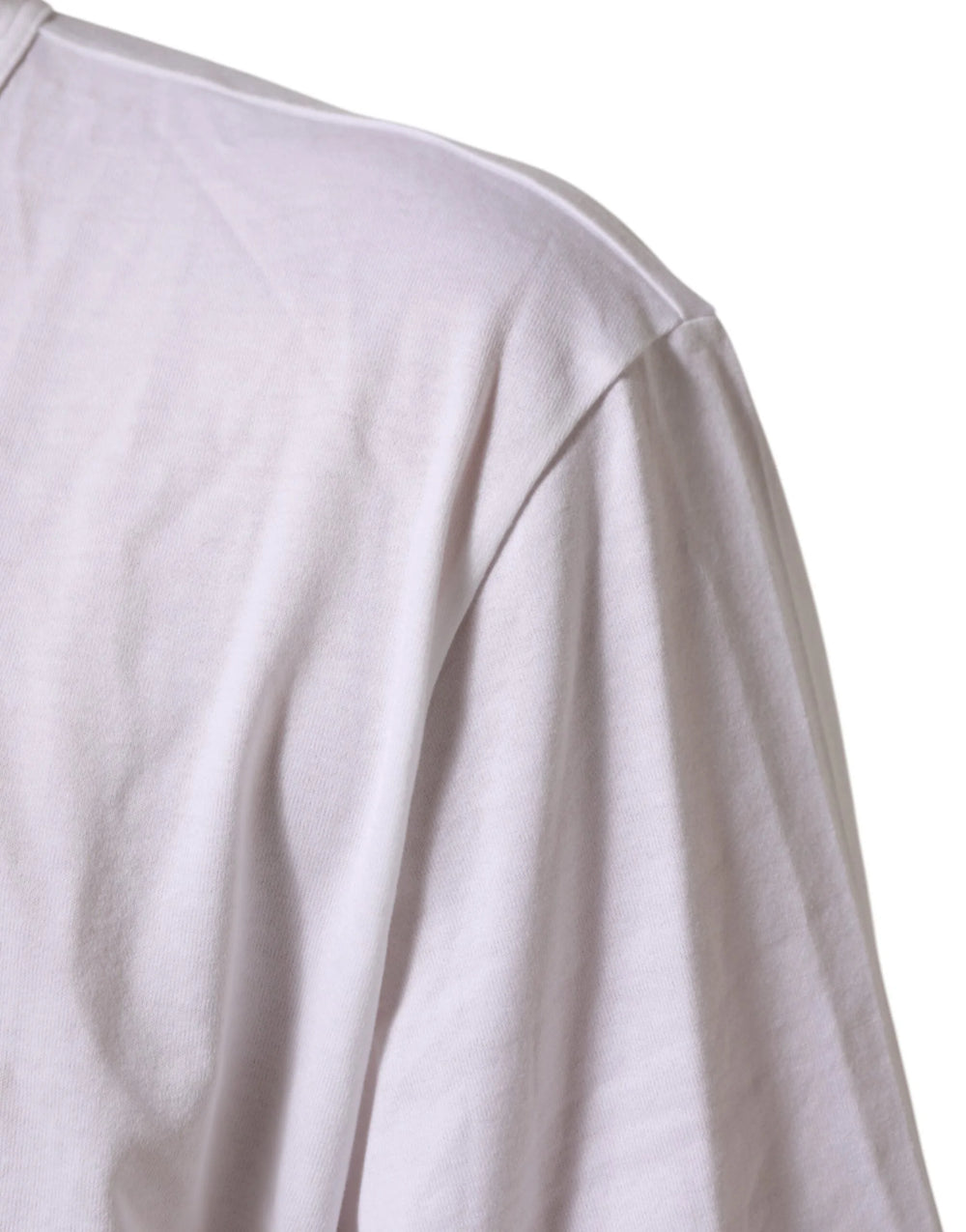 Dolce & Gabbana White Cotton V-Neck Short Sleeves T-shirt - IT60 | 3XL