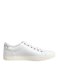Dolce & Gabbana White Crown Bee Leather Low Top Sneakers Shoes - EU42/US9