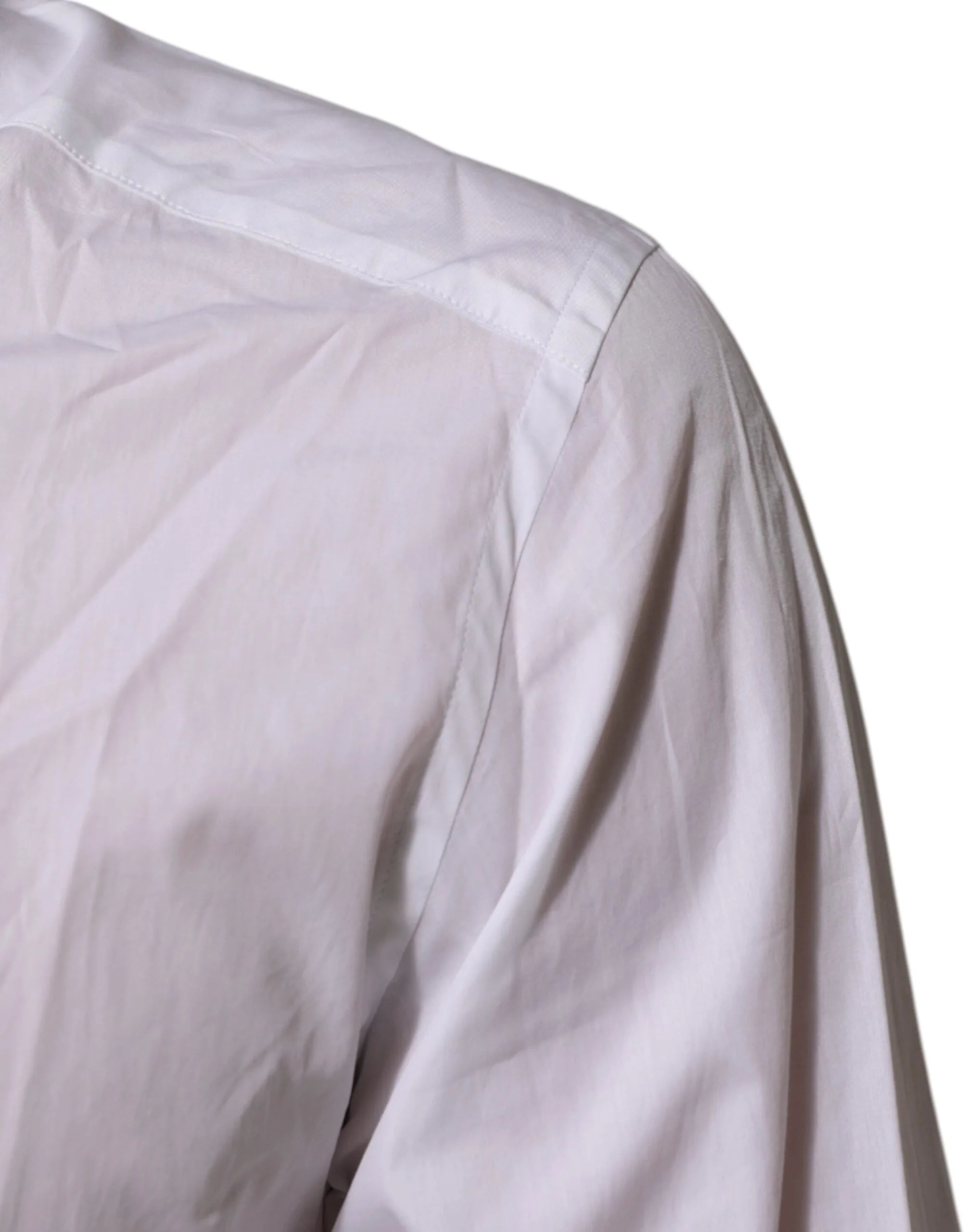 Dolce & Gabbana White Crown Collared GOLD Formal Dress Shirt - IT40 | M