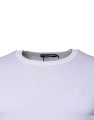 Dolce & Gabbana White Crown Crew Neck Cotton Pullover Sweater - IT44 | XS - Sweaters