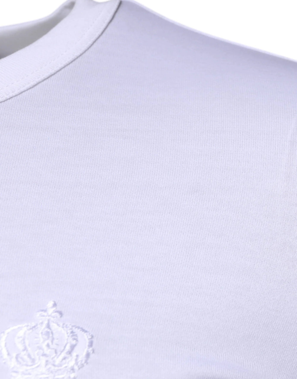 Dolce & Gabbana White Crown Crew Neck Cotton Pullover Sweater - IT44 | XS - Sweaters