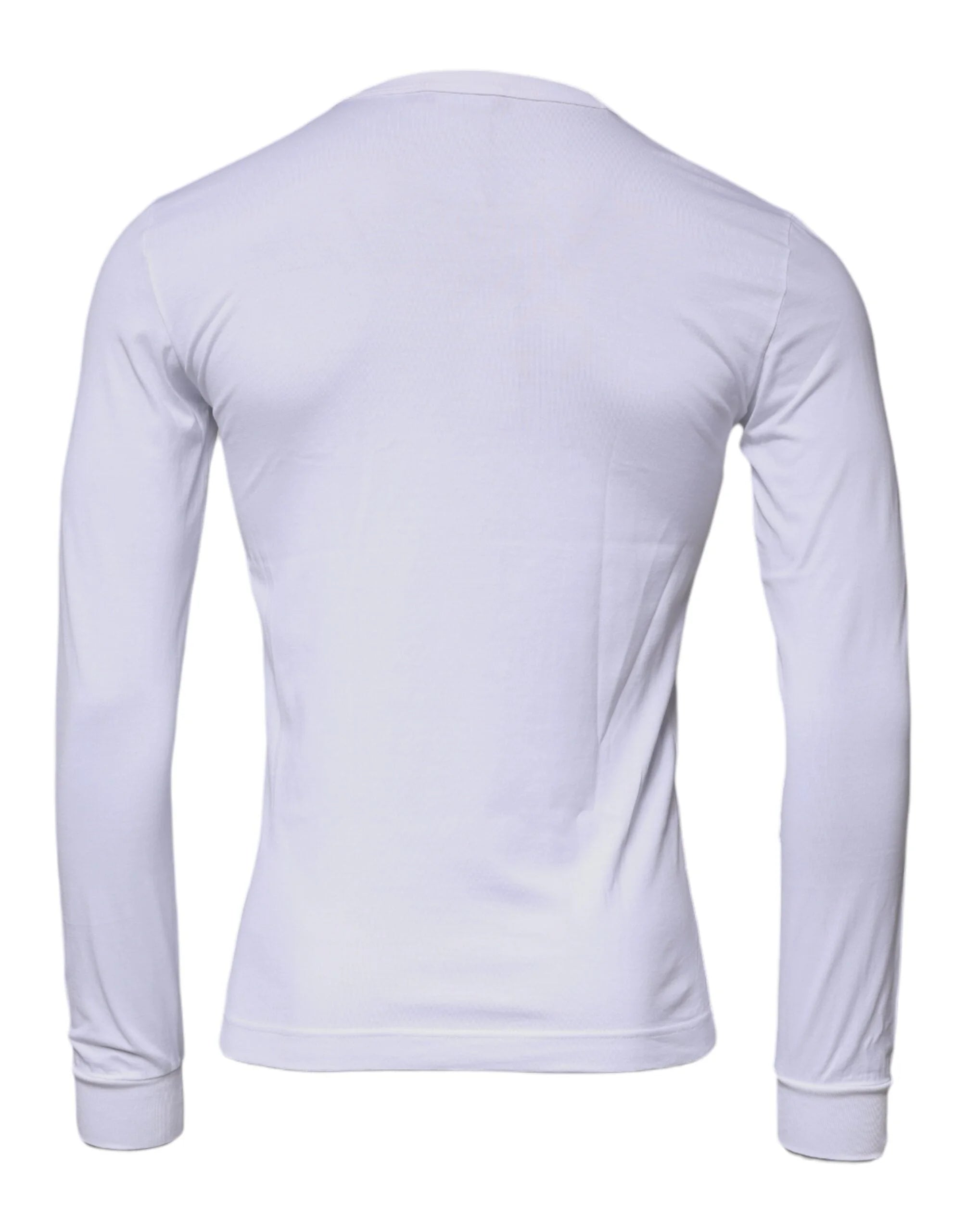 Dolce & Gabbana White Crown Crew Neck Cotton Pullover Sweater - IT44 | XS - Sweaters