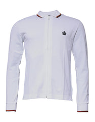 Dolce & Gabbana White Crown Men Full Zip Sweatshirt Sweater - IT44 | XS - Sweatshirts