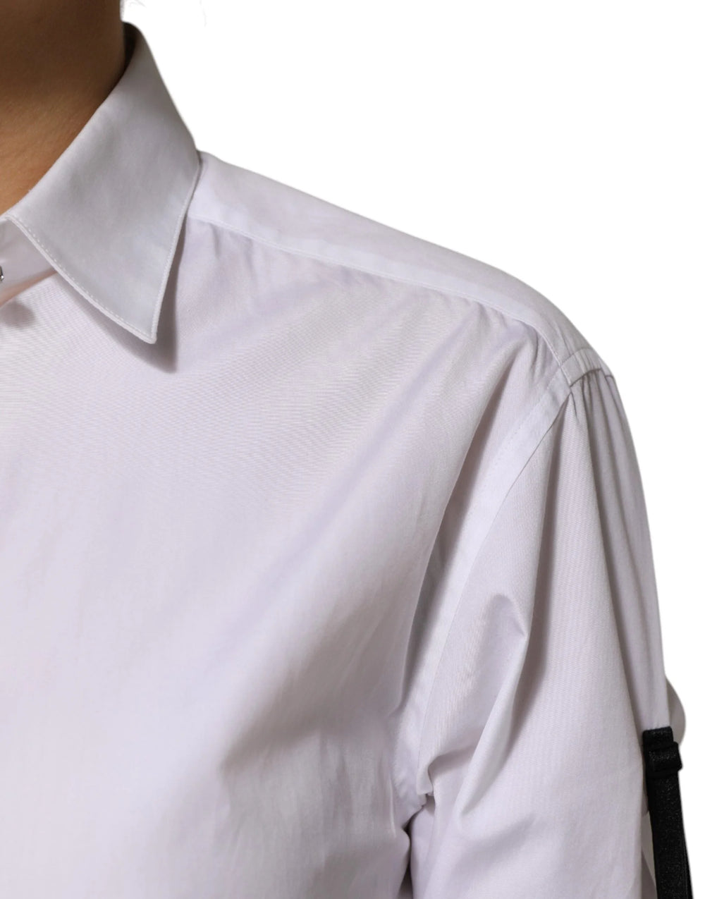 Dolce & Gabbana White Crystal Embellished Collared Shirt Top - IT38 | XS - Shirts