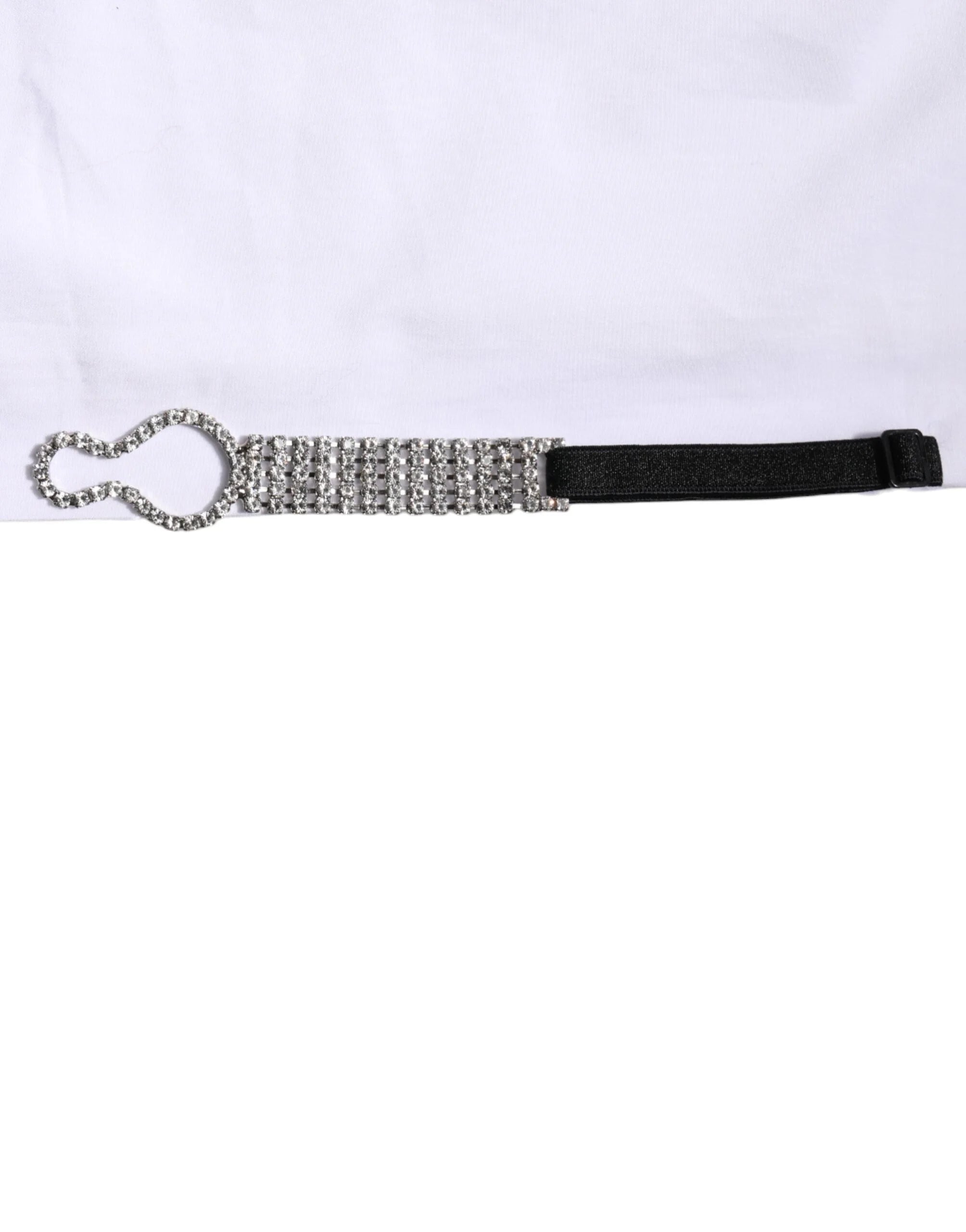 Dolce & Gabbana White Crystal Embellished Collared Shirt Top - IT38 | XS - Shirts