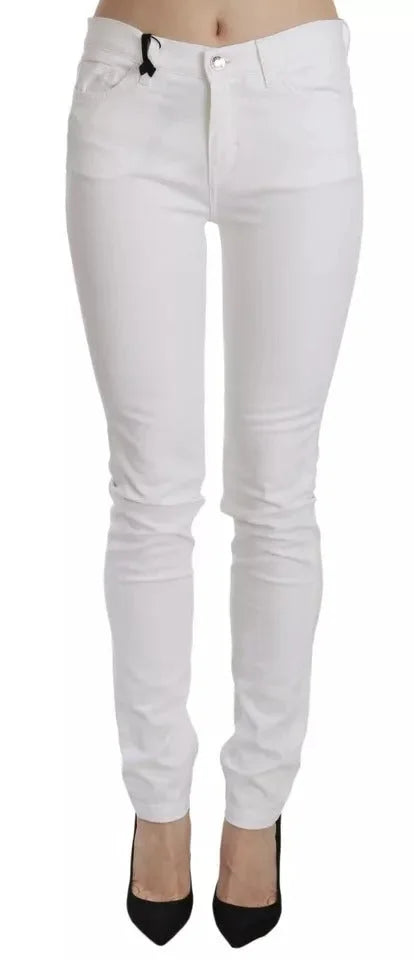 Dolce & Gabbana White Crystal Embellished Skinny Jeans - IT36 | XS - Jeans