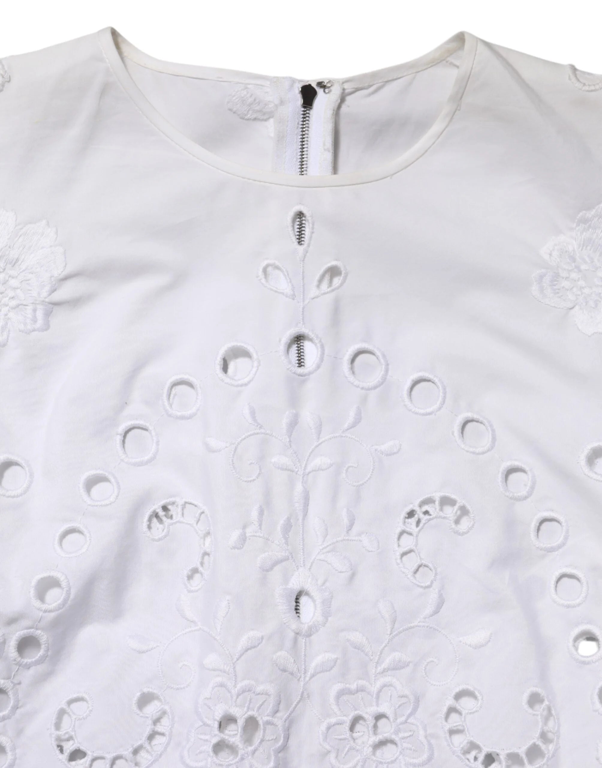 Dolce & Gabbana White Cut Out A-line Sheath Mini Dress - IT40|S - Dresses