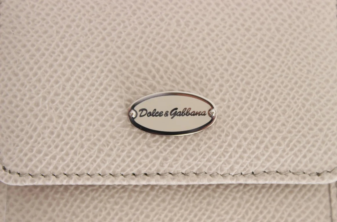 Dolce & Gabbana White Dauphine Leather Case Wallet - Wallets