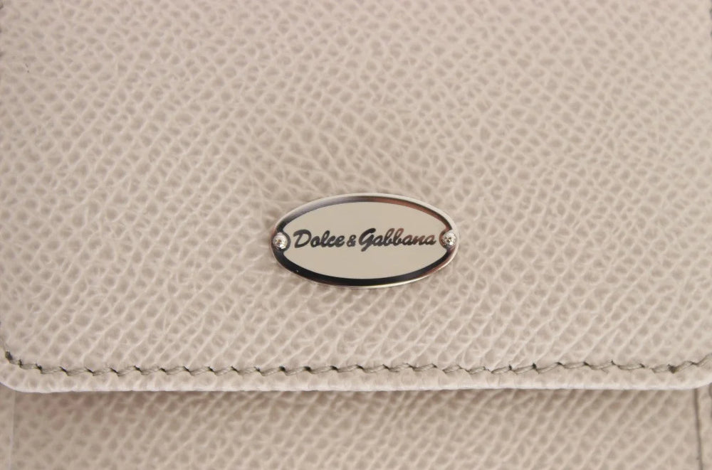 Dolce & Gabbana White Dauphine Leather Case Wallet - Wallets
