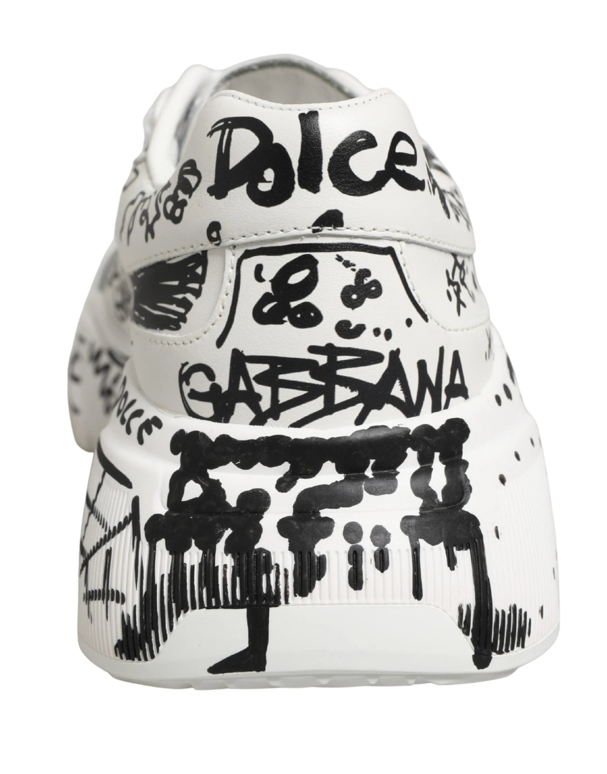 Dolce & Gabbana White Daymaster Graffiti Low Top Sneakers Shoes - EU40/US9.5