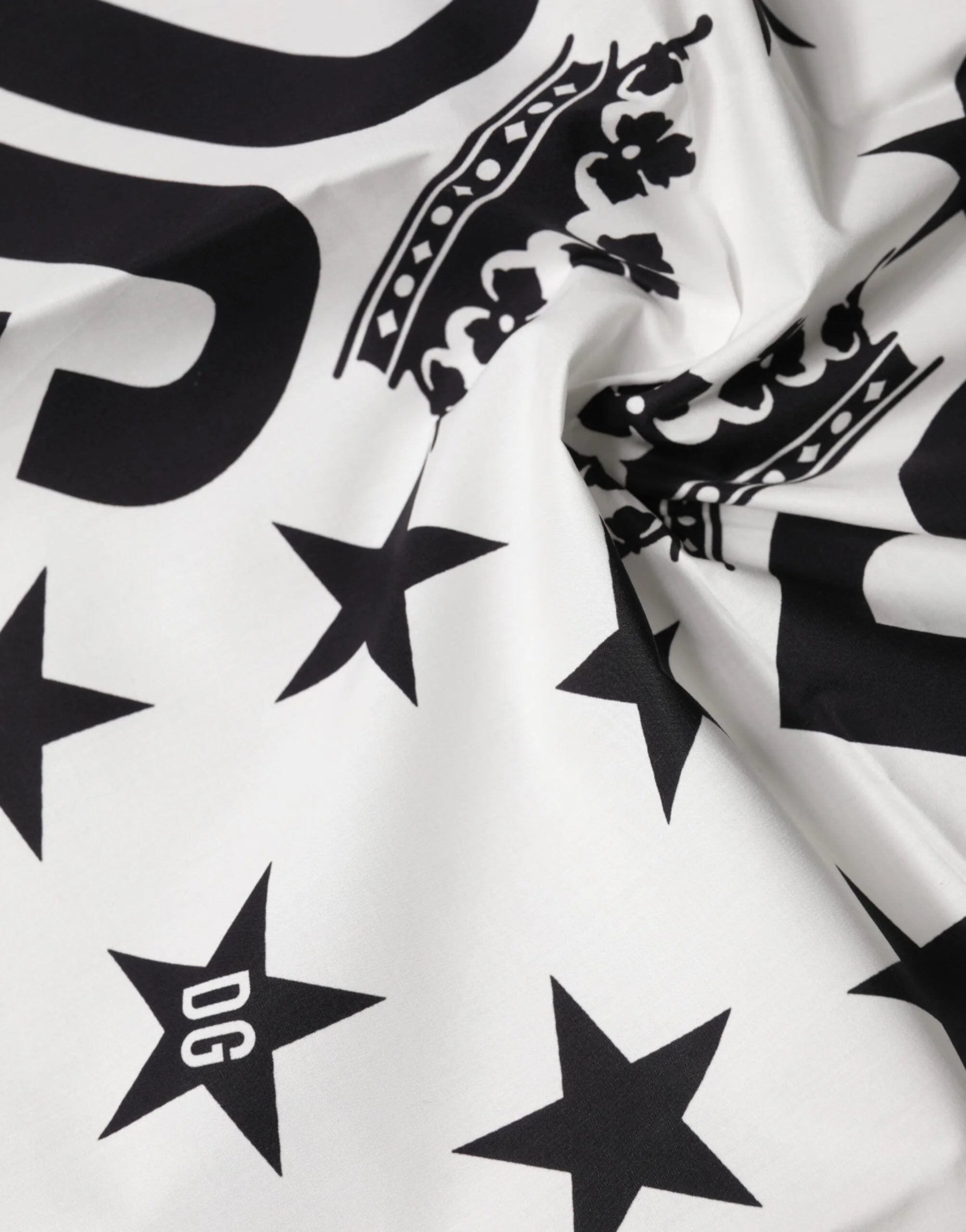 Dolce & Gabbana White DG Crown Print Square Foulard 52cm x 50.5cm Scarf