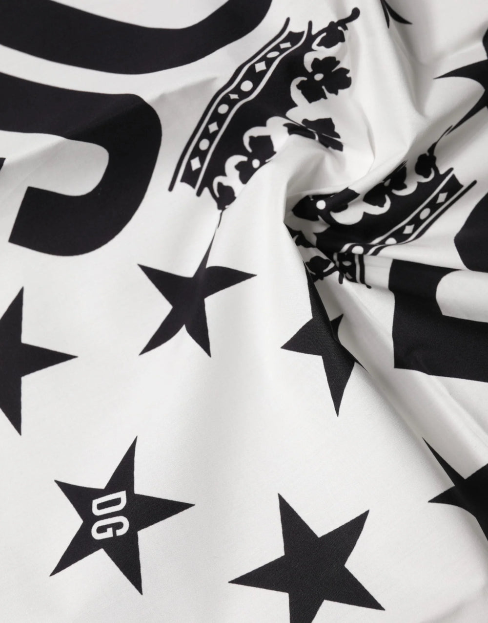 Dolce & Gabbana White DG Crown Print Square Foulard 52cm x 50.5cm Scarf