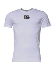 Dolce & Gabbana White DG Logo Cotton Crew Neck T-shirt - IT46 | S - T-Shirts