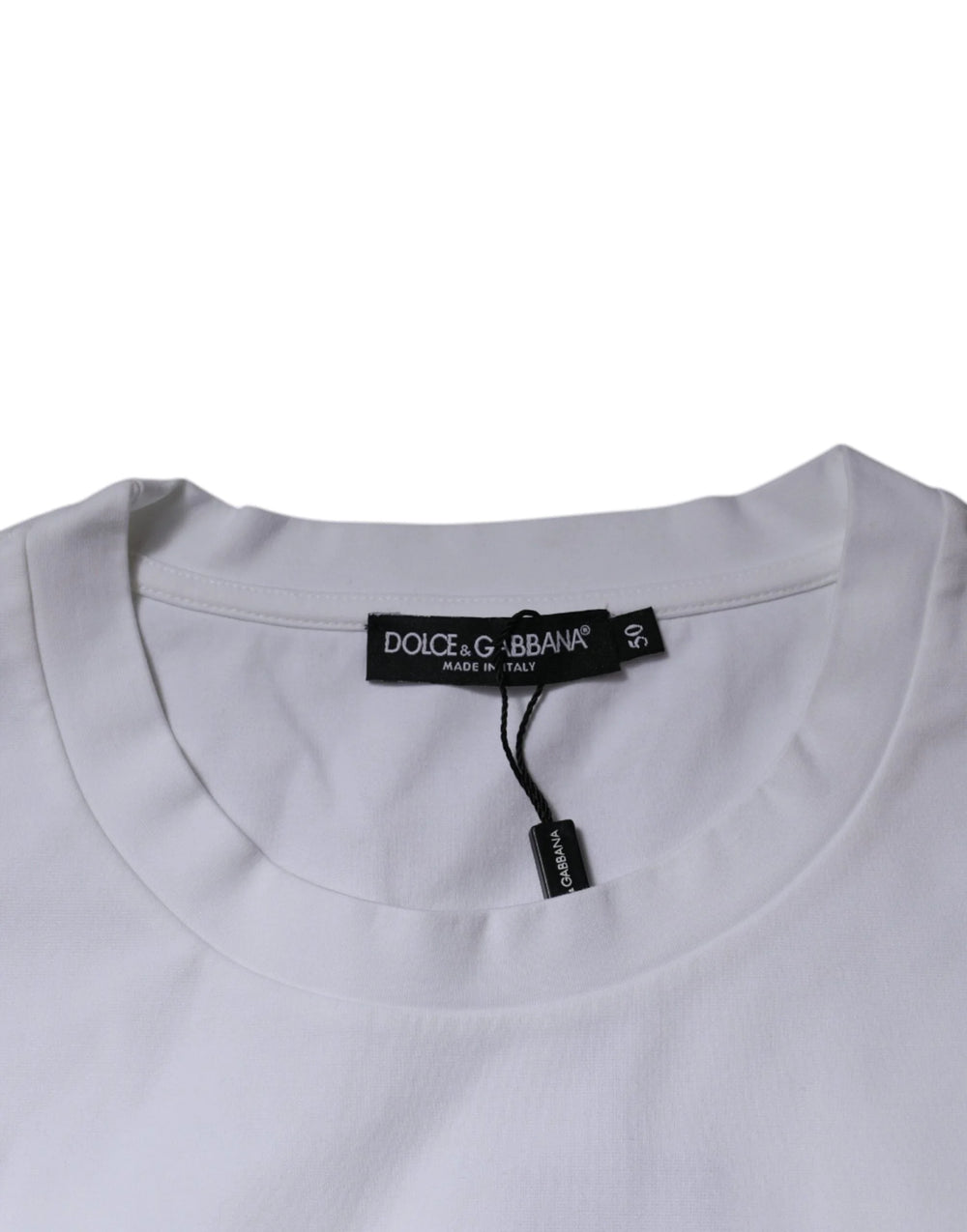 Dolce & Gabbana White DG Logo Cotton Crew Neck T-shirt - IT50 | L - T-Shirts