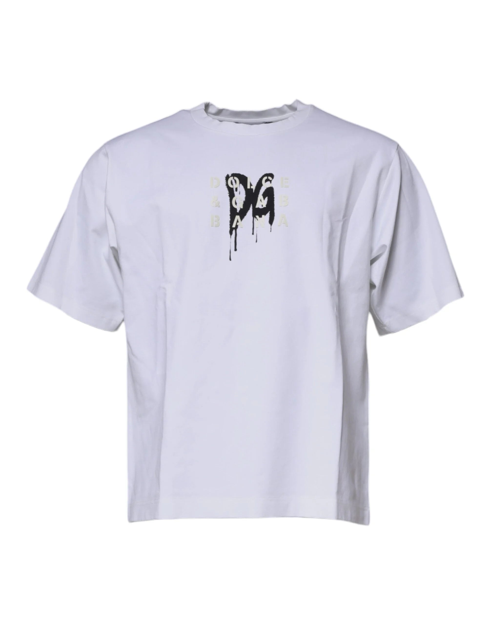Dolce & Gabbana White DG Logo Cotton Crew Neck T-shirt - IT50 | L - T-Shirts
