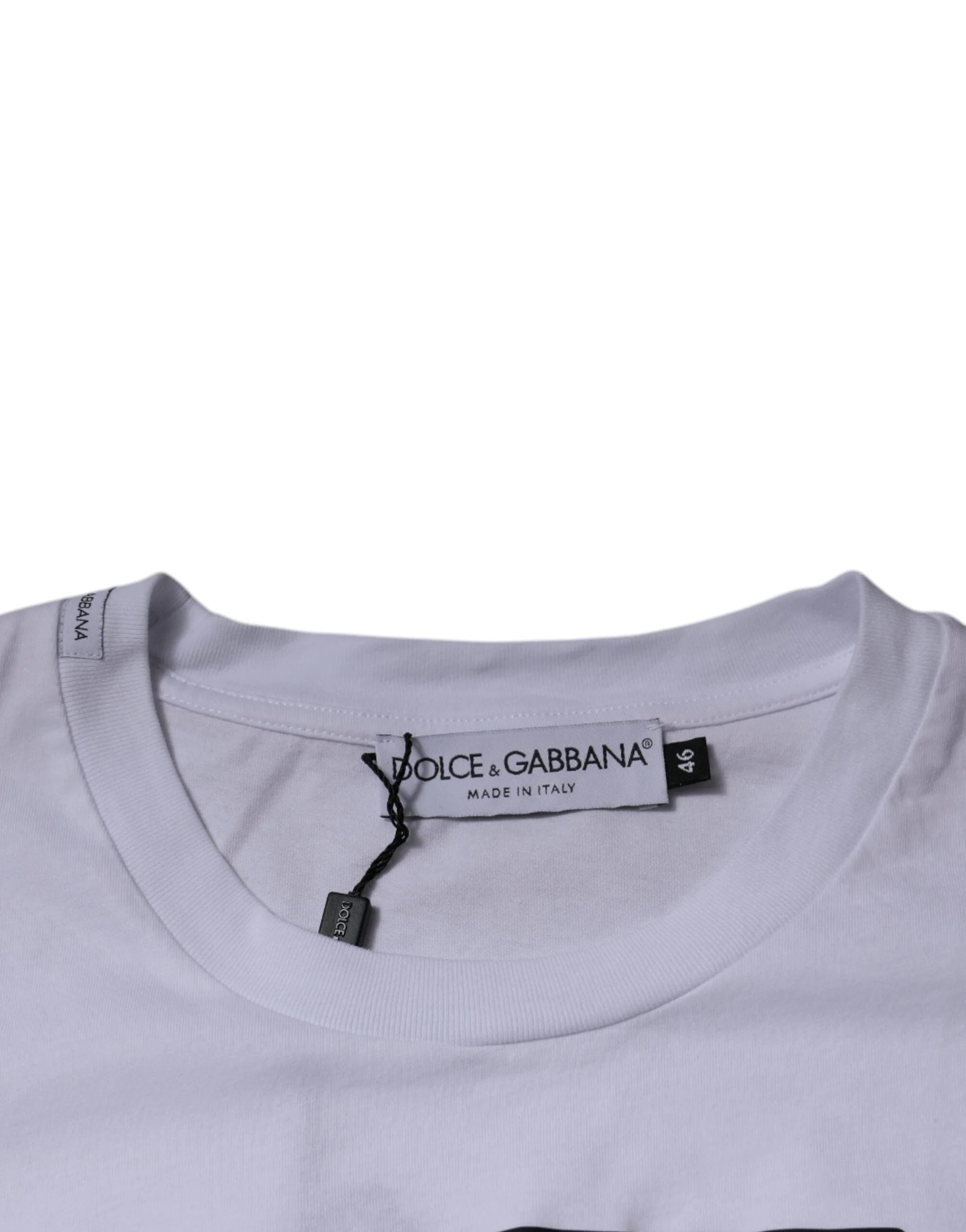 Dolce & Gabbana White DG Logo Cotton Crew Neck T-shirt - T-Shirts