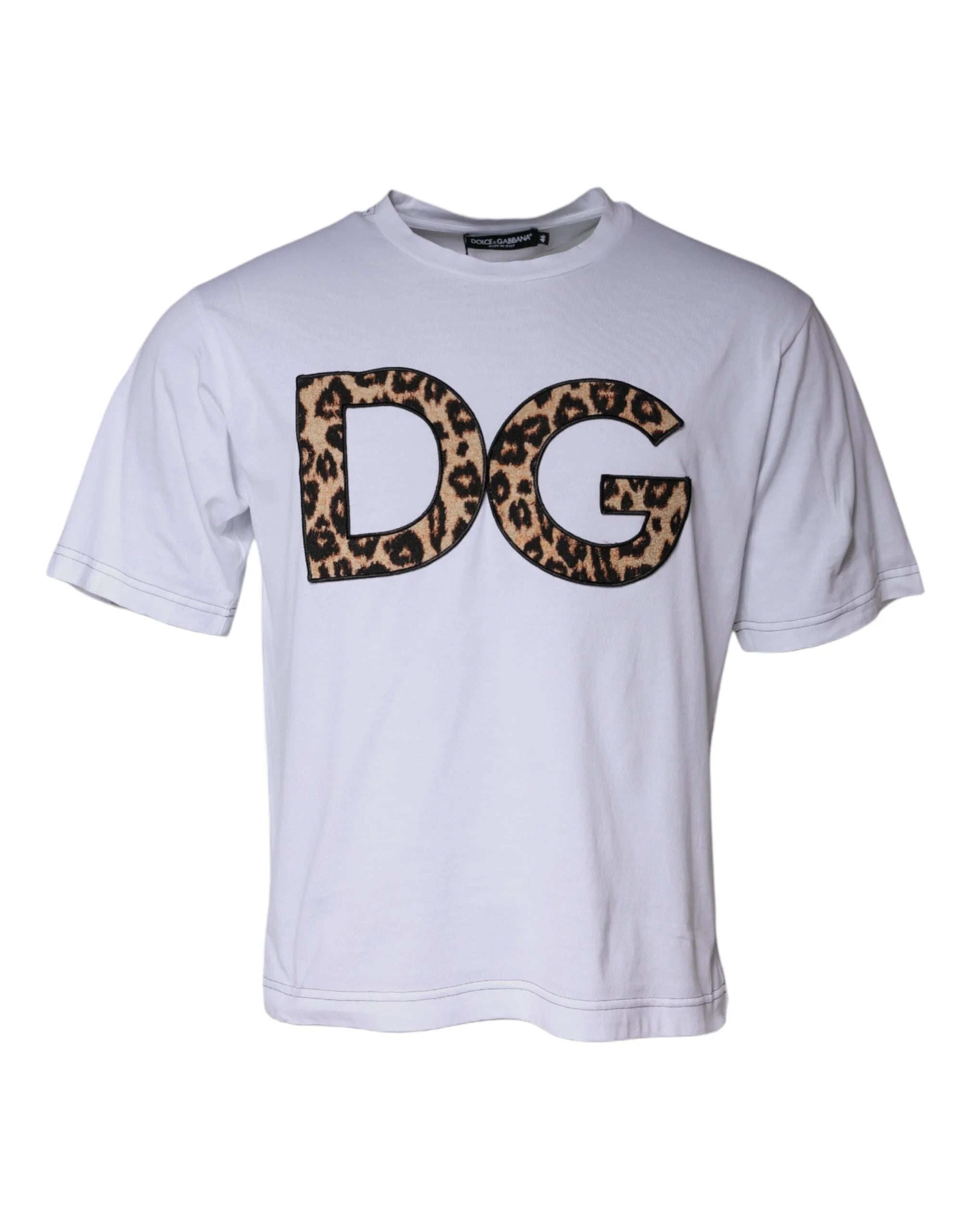 Dolce & Gabbana White DG Logo Cotton Shorts Sleeves T-shirt - IT52 | XL - T-Shirts