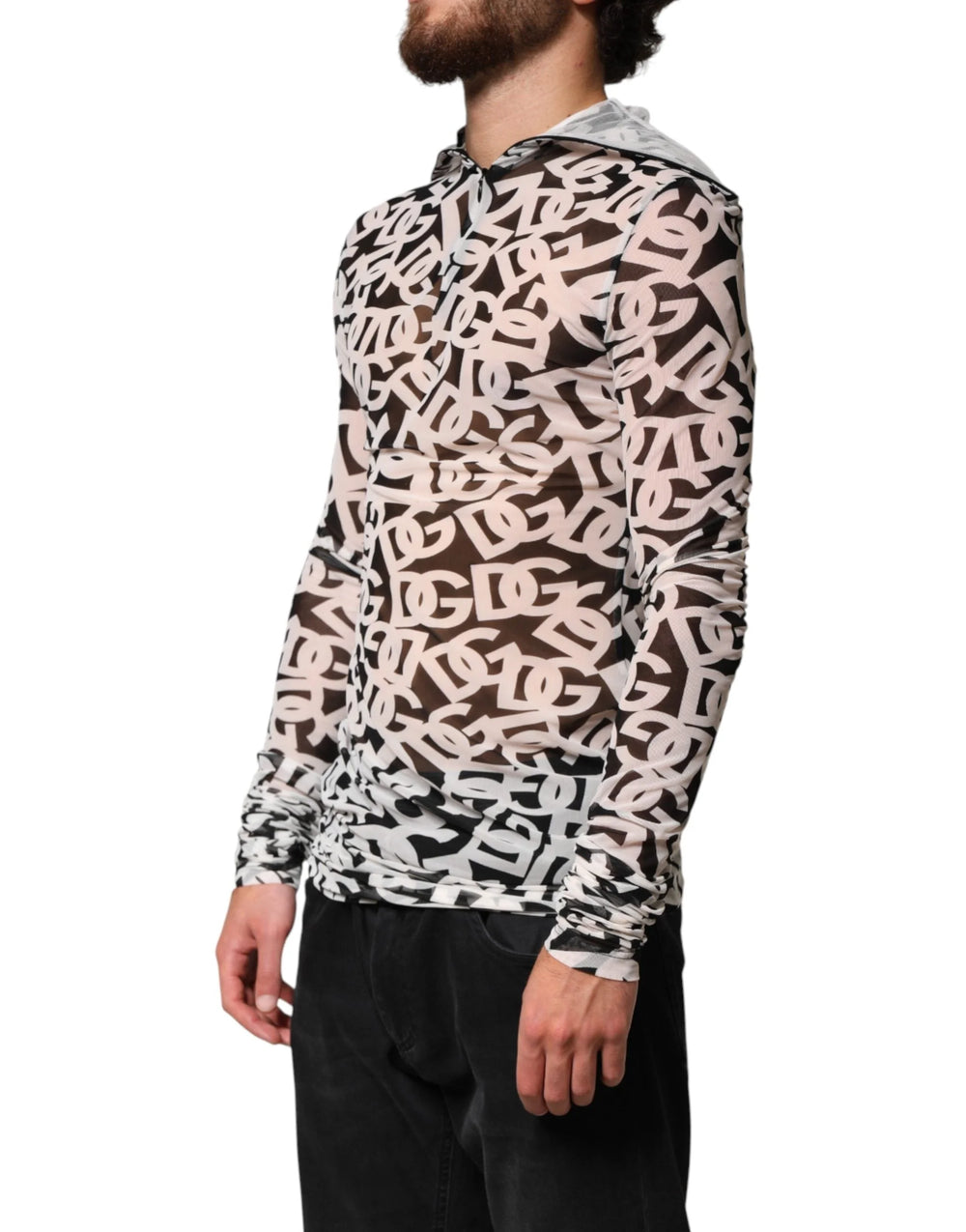 Dolce & Gabbana White DG Logo Long Sleeves Turtleneck Top - IT48 | M - Sweaters