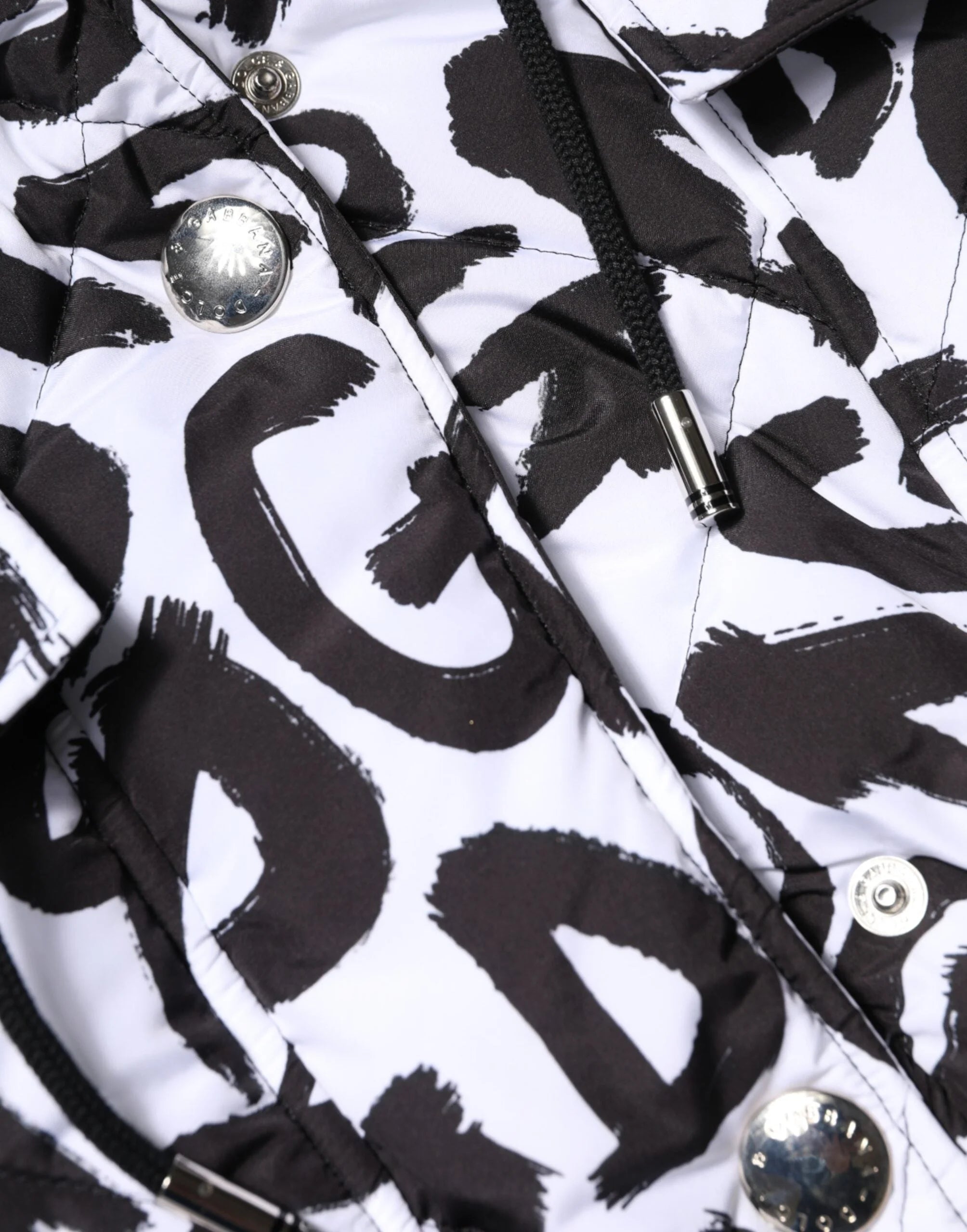 Dolce & Gabbana White DG Mania Hooded Sleeveless Puffer Jacket - IT42|M - Puffer Jackets