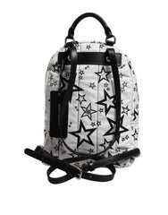 Dolce & Gabbana White DG Stars Print Nylon Travel Backpack Bag - Backpacks