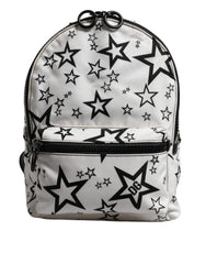 Dolce & Gabbana White DG Stars Print Nylon Travel Backpack Bag - Backpacks