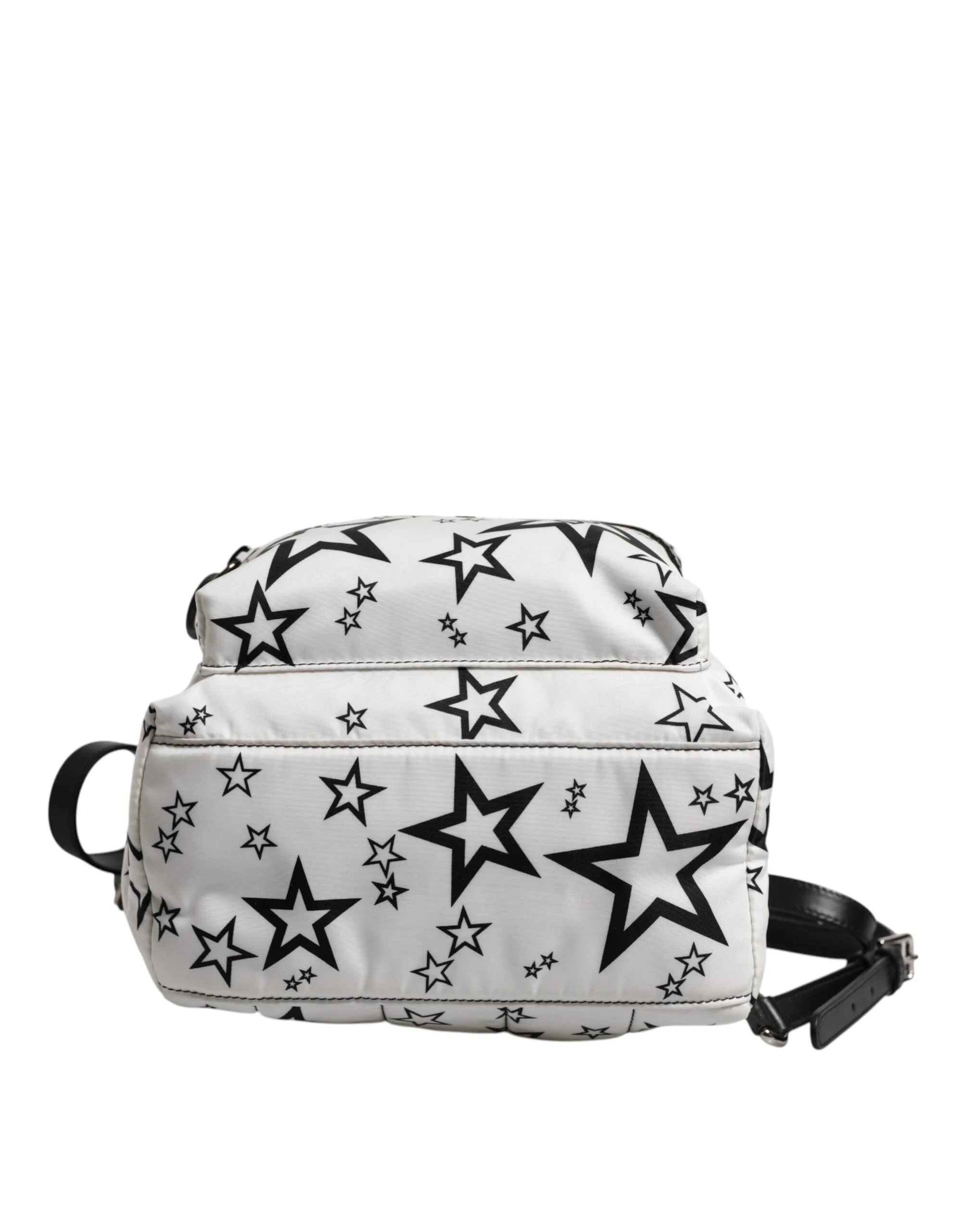 Dolce & Gabbana White DG Stars Print Nylon Travel Backpack Bag - Backpacks